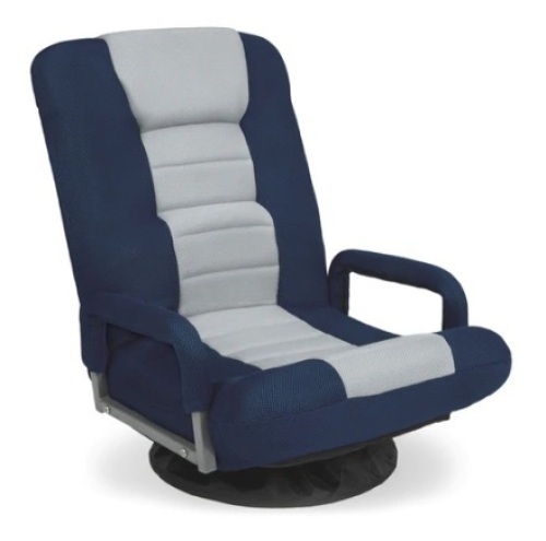 Gaming Floor Chair w/ 360-Degree Swivel, Armrest, Adjustable Backrest, Blue/Gray - Lot 163