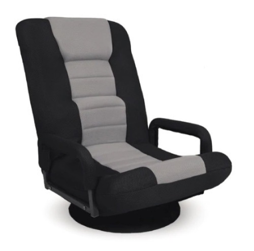 Gaming Floor Chair w/ 360-Degree Swivel, Armrest, Adjustable Backrest, Black/Gray - Lot 164