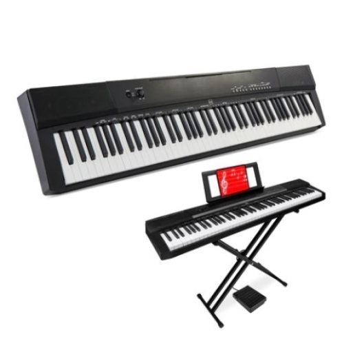 88-Key Digital Piano Set w/ Semi-Weighted Keys, Stand, Sustain Pedal - Lot 168