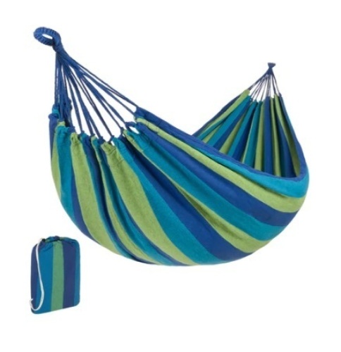 2-Person Brazilian-Style Double Hammock w/ Portable Carrying Bag, Blue - Lot 174