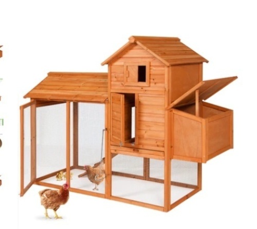 Multi-Level Wooden Chicken Coop, 80in - Lot 178