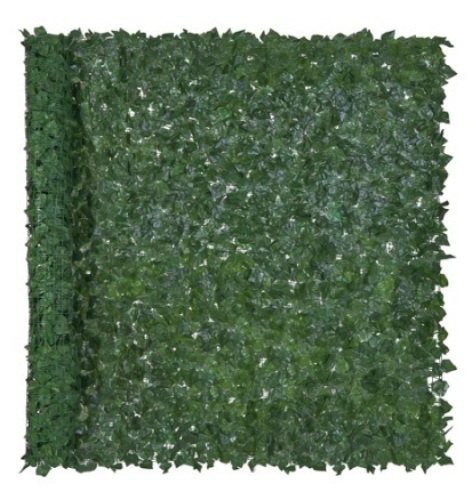 Outdoor Faux Ivy Privacy Screen Fence, 96x72in, Green - Lot 196