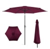 Outdoor Steel Market Patio Umbrella Decoration w/ Tilt & Crank Lift,10ft, Burgundy - Lot 410