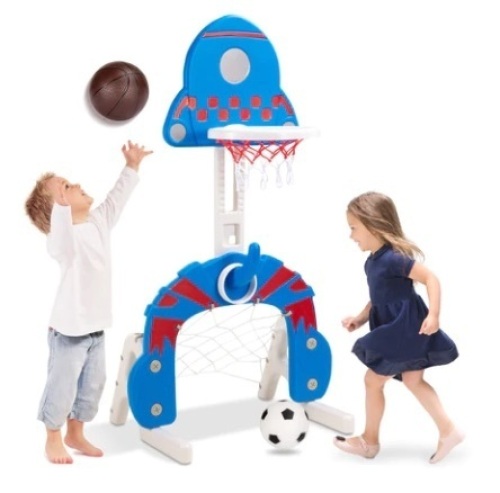 Toddler Activity Center Indoor Outdoor (Basketball, Soccer & Ring Toss) - Lot 413