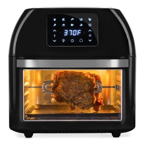 16.9qt 1800W 10-in-1 Family Size Air Fryer Countertop Oven, Rotisserie, & Dehydrator, Black - Lot 432