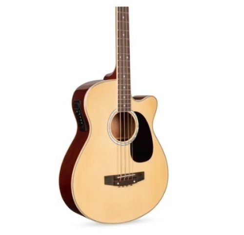 Acoustic Electric Bass Guitar w/ Equalizer, Truss Rod, Natural - Lot 438