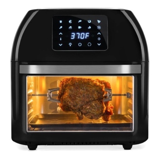 16.9qt 1800W 10-in-1 Family Size Air Fryer Countertop Oven, Rotisserie & Dehydrator, Black - Lot 439