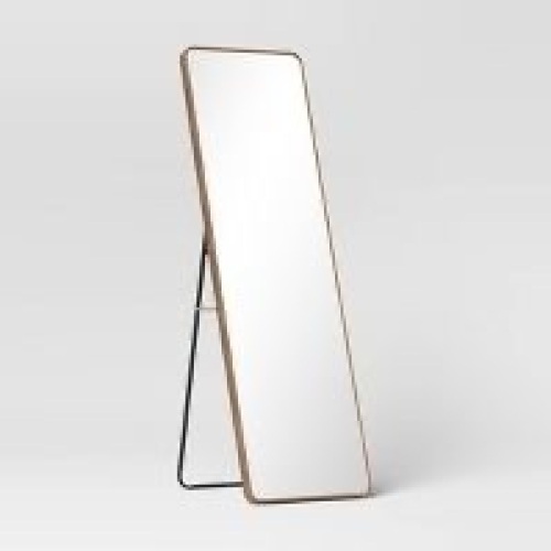 18" x 60" Metal Aluminum Cheval Floor Mirror Brass - Threshold - Lot 3715