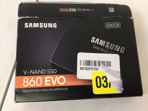 Samsung 860 EVO 500GB Internal SSD, E-Commerce Return - Lot 528