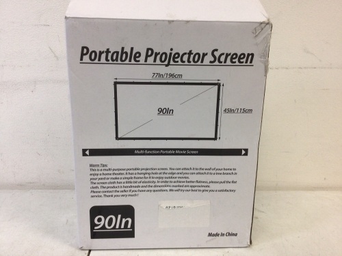 90" Portable Projector Screen, Appears New - Lot 545