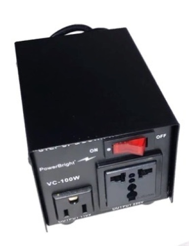Powerbright 100W Step Up and Step Down Voltage Converter, Powers Up, E-Commerce Return - Lot 594