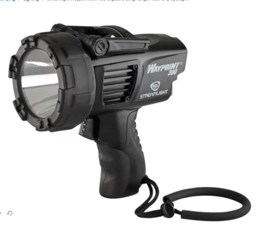 Streamlight Waypoint 300 Rechargeable Spotlight, Powers Up, E-Commerce Return - Lot 96