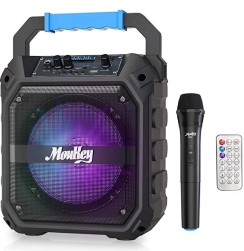 Moukey Karaoke Machine Speaker w/ Microphone, Powers Up, E-Comm Return - Lot 102