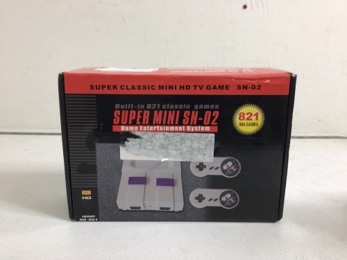Super Mini Game System w/ 821 Games, Powers Up, Appears New - Lot 128