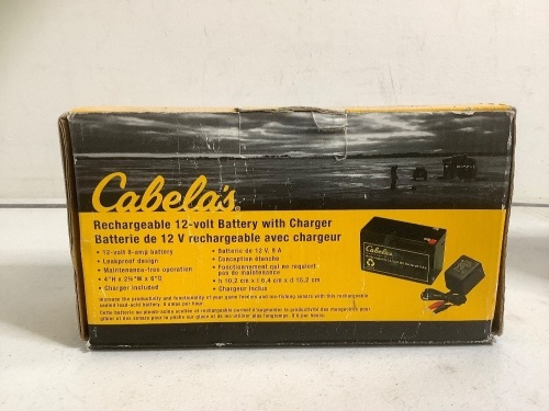 Rechargeable 12-Volt Battery With Charger, Appears New - Lot 175