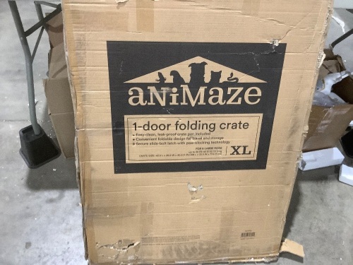 X-Large 1-Door Folding Dog Crate - 42.5 x 28.5 x 30.5in - Lot 701