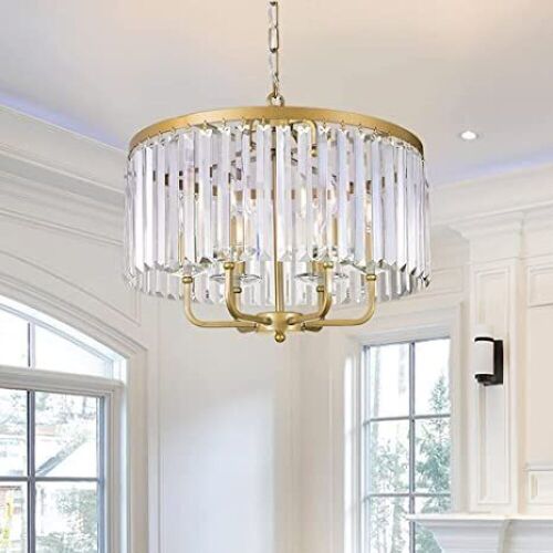 6 Lights Foyer Farmhouse Crystal Chandeliers - Lot 812