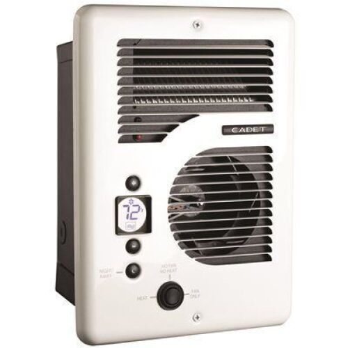 Cadet 240-volt 1,600-watt Energy Plus In-wall Fan-forced Electric Heater in White with Digital Thermostat - Lot 224