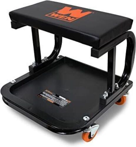 WEN 73011 Rolling Mechanic Seat with Onboard Storage (250-Pound Capacity) - Lot 262