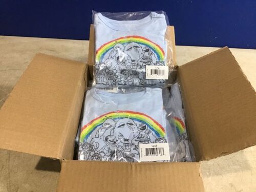 Case of (12) Toddler Girls' Sesame Street 'One Big Family' Short Sleeve Graphic T-Shirt - Blue, Size:12m. - Lot 414