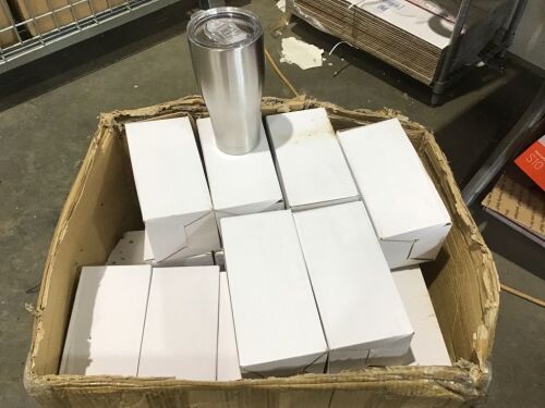 Case of (21) of Stainless Steel Cups w/ Straws - Lot 627