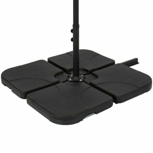 4-Piece Cantilever Offset Patio Umbrella Stand Square Base Plate Set - Lot 1038