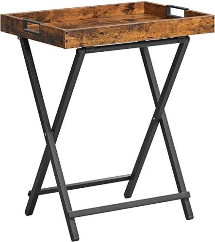 VASAGLE TV Tray Table, Folding Table, Side Table with Removable Serving Tray - Lot 190