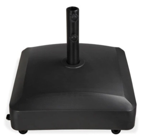 Fillable Mobile Umbrella Base Stand w/ 4 Wheels, 2 Locks, 123lb Capacity, Black - Lot 293