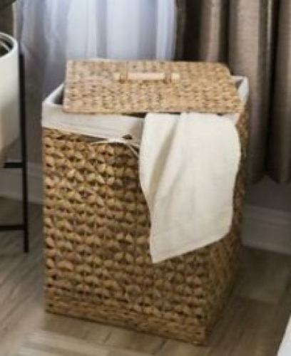 Decorative Woven Water Hyacinth Wicker Laundry Clothes Hamper - Lot 300
