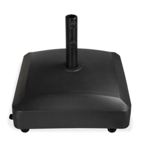 Fillable Mobile Umbrella Base Stand w/ 4 Wheels, 2 Locks & 123lb Capacity, Black - Lot 372