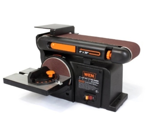 WEN 4.3-Amp 4 x 36 in. Belt and 6 in. Disc Sander with Cast Iron Base, 6502T - Lot 209