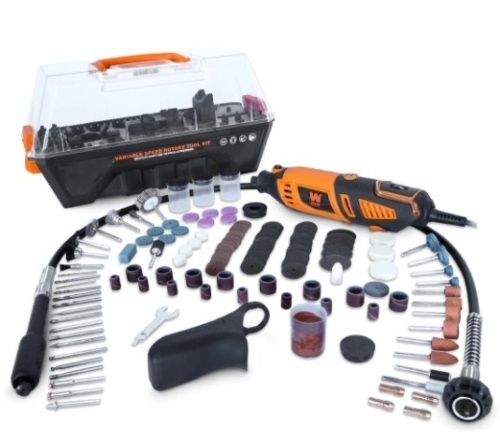 WEN 1.3-Amp Variable Speed Steady-Grip Rotary Tool with 190-Piece Accessory Kit, Flex Shaft, and Carrying Case, 23190 - Lot 211