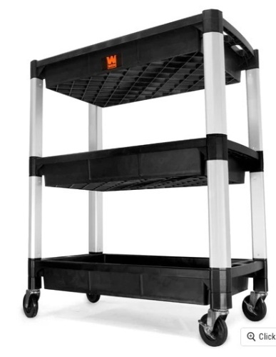 WEN Three-Tray 300-Pound Capacity Triple Decker Service and Utility Cart - Lot 220