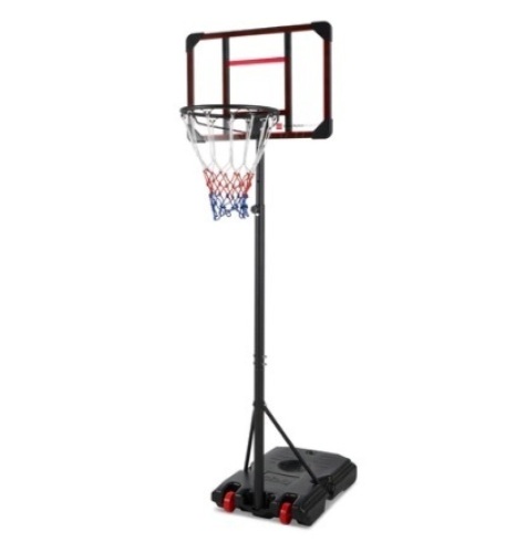 Kids Height-Adjustable Basketball Hoop, Portable Backboard System w/ Wheels, Clear Background - Lot 248