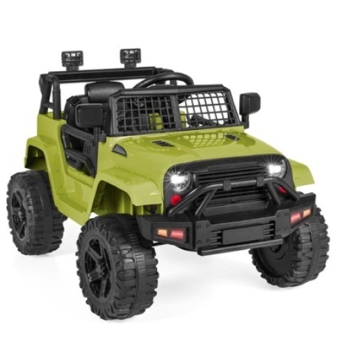 12V Kids Ride-On Truck Car w/ Parent Remote Control, Spring Suspension, Green - Lot 253
