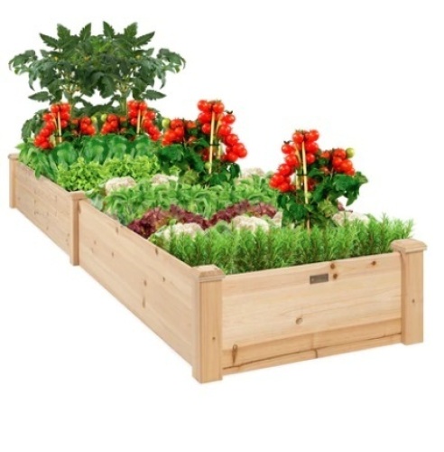 Wooden Raised Garden Bed Planter, 8x2ft - Lot 255