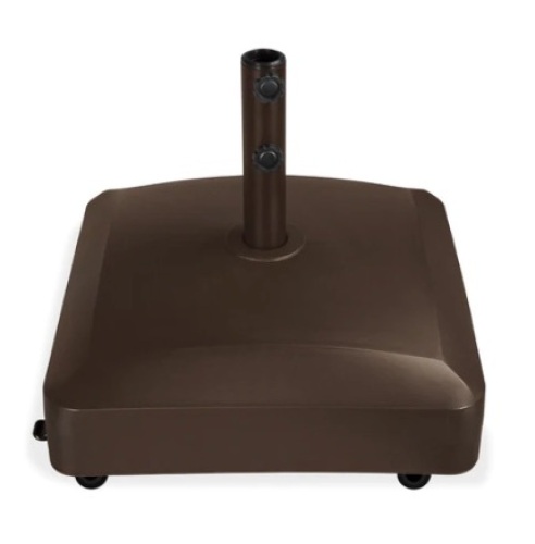Fillable Mobile Umbrella Base Stand w/ 4 Wheels, 2 Locks, 123lb Capacity, Bronze - Lot 263