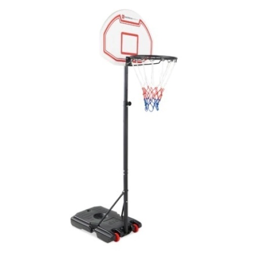 Kids Height-Adjustable Basketball Hoop, Portable Backboard System w/ Wheels, White Background - Lot 272