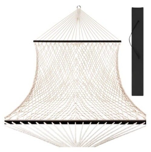 Cotton Rope 2-Person Double Hammock w/ Spreader Bars & Carrying Case - Lot 276