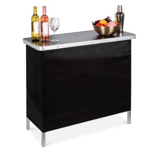 Portable Pop-Up Bar Table w/ Carrying Case, Removable Skirt - Lot 282