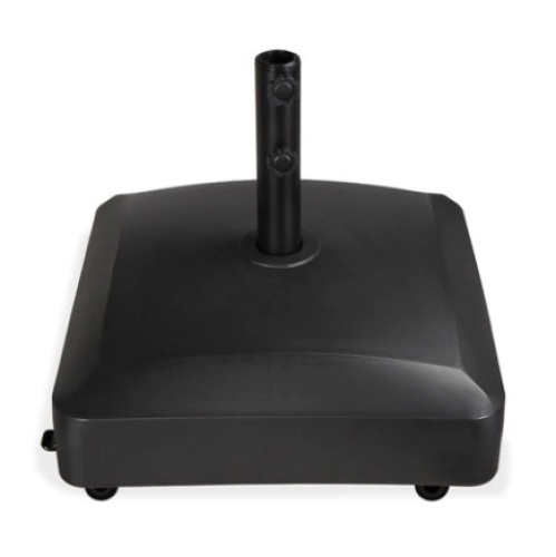 Fillable Mobile Umbrella Base Stand w/ 4 Wheels, 2 Locks, 123lb Capacity, Black - Lot 287