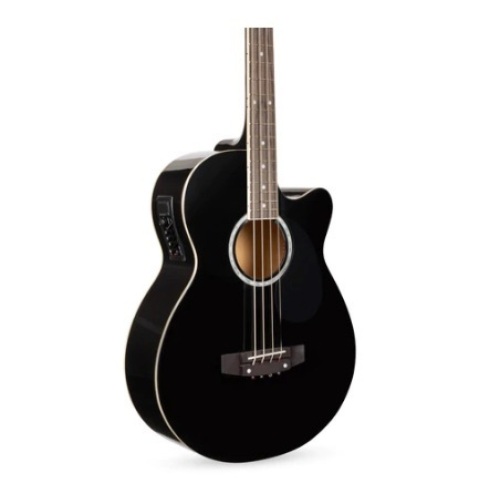 Acoustic Electric Bass Guitar w/ Equalizer & Truss Rod, Black - Lot 390