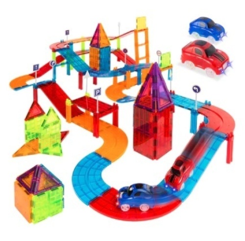 105-Piece Kids Magnetic Racetrack Tiles Set - Lot 405