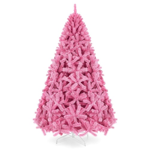 Pink Artificial Fir Christmas Tree w/ Foldable Stand - 7.5ft - Lot 622