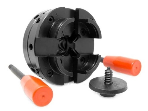 WEN 4-Inch 4-Jaw Self-Centering Lathe Chuck Set with 1-Inch x 8TPI Thread, LA4444 - Lot 454