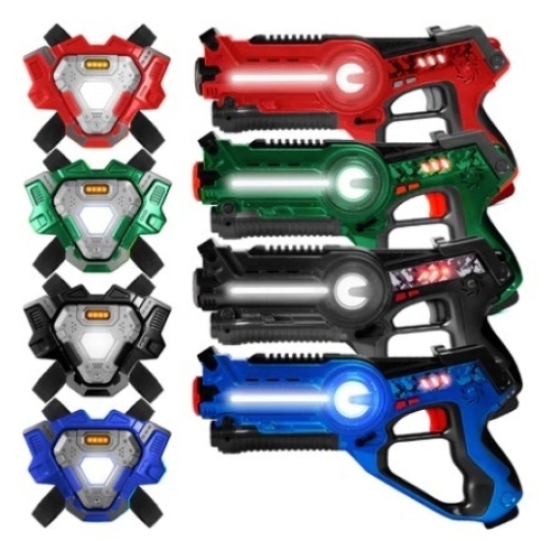 Set of 4 Infrared Laser Tag Guns and Vests for Kids & Adults - Lot 473
