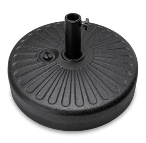 Plastic Patio Umbrella Base Pole Holder Accessory w/ Adjustable Knob, Black - Lot 475