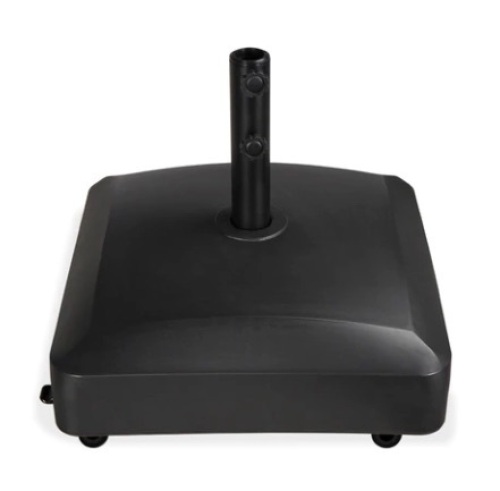 Fillable Mobile Umbrella Base Stand w/ 4 Wheels, 2 Locks & 123lb Capacity, Black - Lot 480