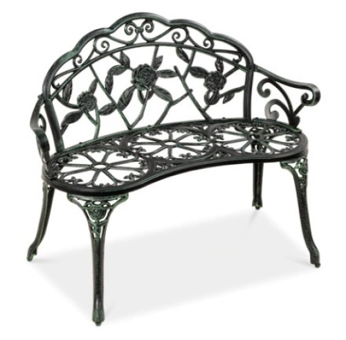 Steel Garden Bench Outdoor Patio Furniture - Lot 666