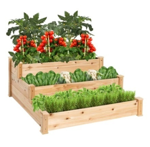 3-Tier Raised Fir Wood Garden Bed Planter - Lot 677